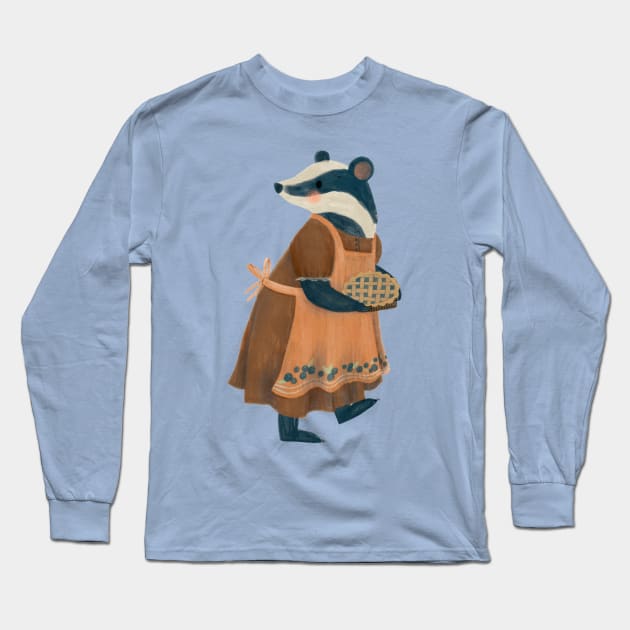 Blueberry Badger Long Sleeve T-Shirt by annyamarttinen